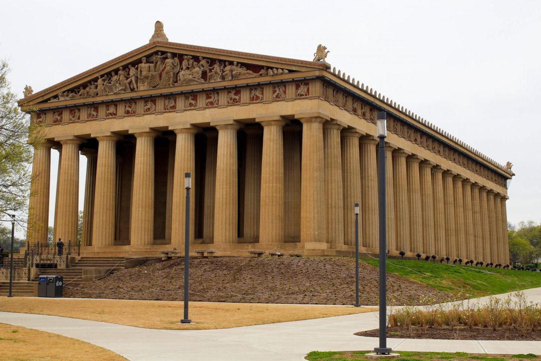 the Parthenon during one day in Nashville