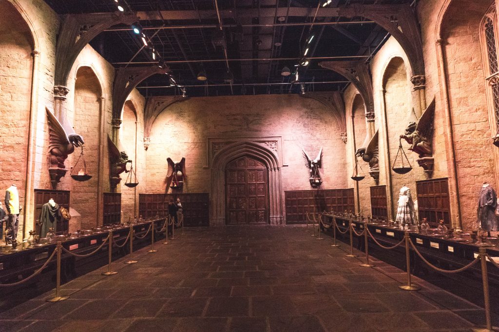 The Great Hall set at the Warner Bros Studio Tour London
