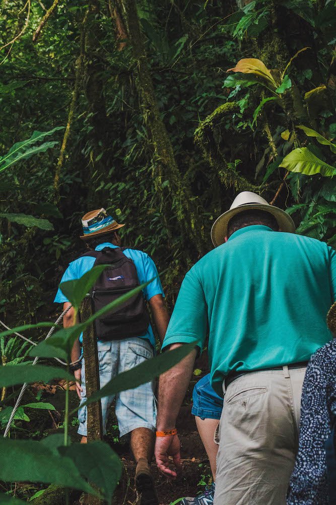 People walking on the Lava Trail in La Fortuna, Costa Rica