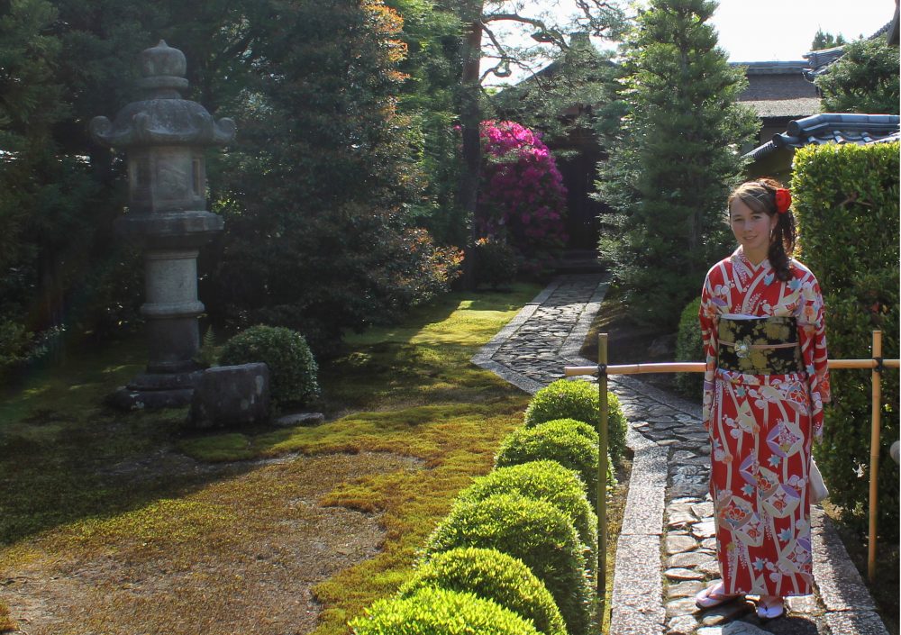 Kiyoko in a Kimono during her Japan study abroad