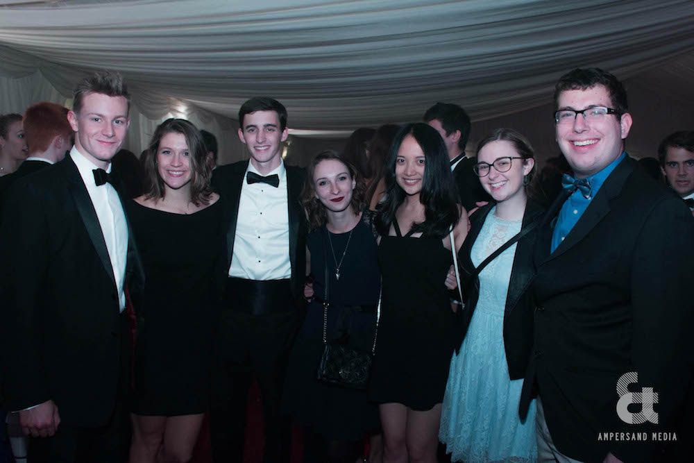 a group of friends in formalwear at Opening Ball, University of St Andrews