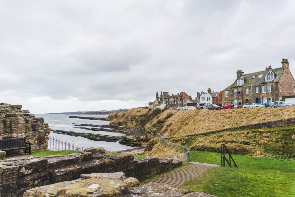 Looking at the St Andrews coastline from St Andrews Castle
