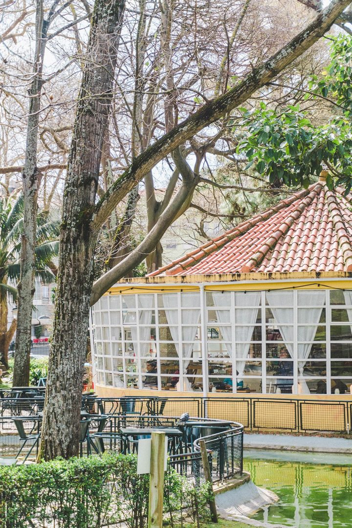 The yellow cafe at the Jardim Da Estrela Lisbon