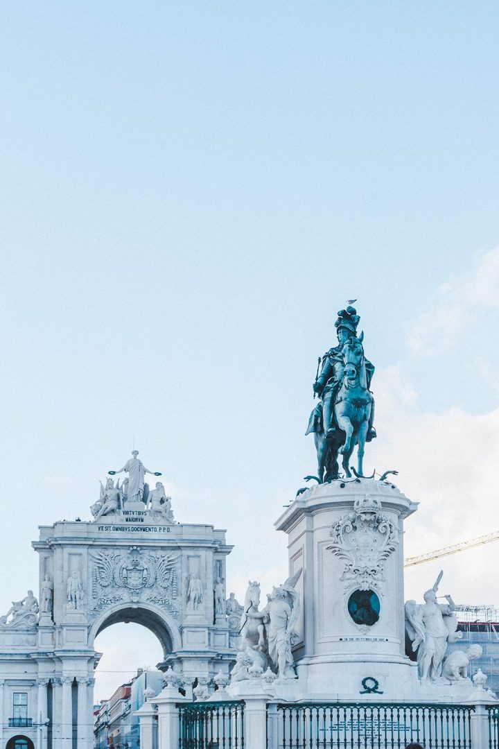 The Praca do Comercio in Lisbon, Portugal. You definitely can't miss this in your 4 days in Lisbon!