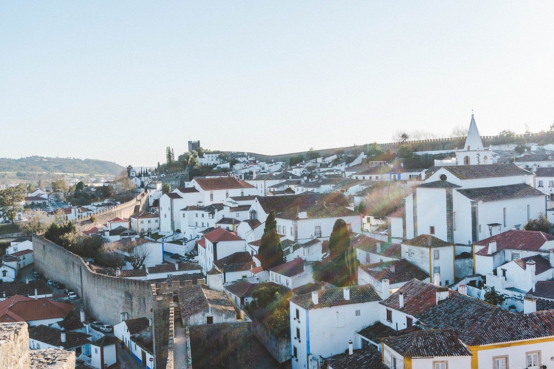 Obidos, Portugal at golden hour during my 2 weeks in Portugal