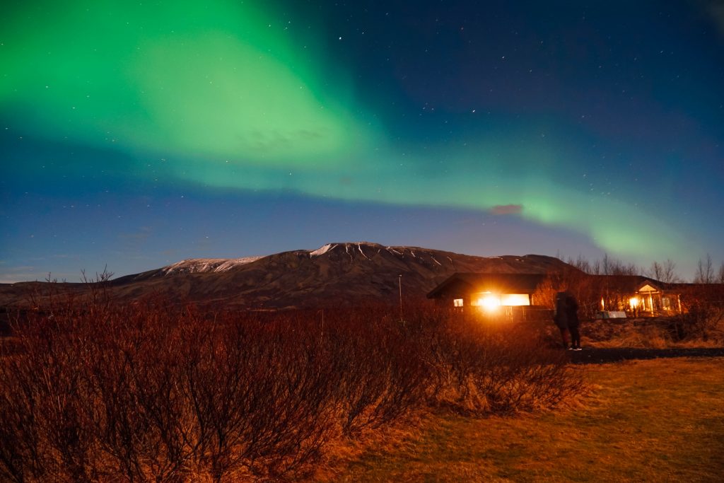 The northern lights just north of Reykjavik, Iceland