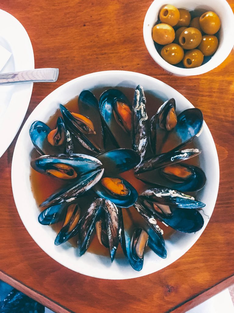 Mussels soaked in a spicy broth at La Pilareta in Valencia, Spain