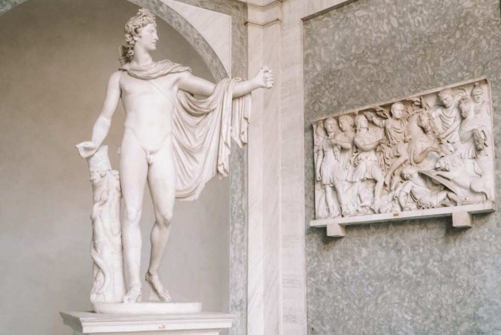 A statue of Apollo in the Vatican Museums, Rome.