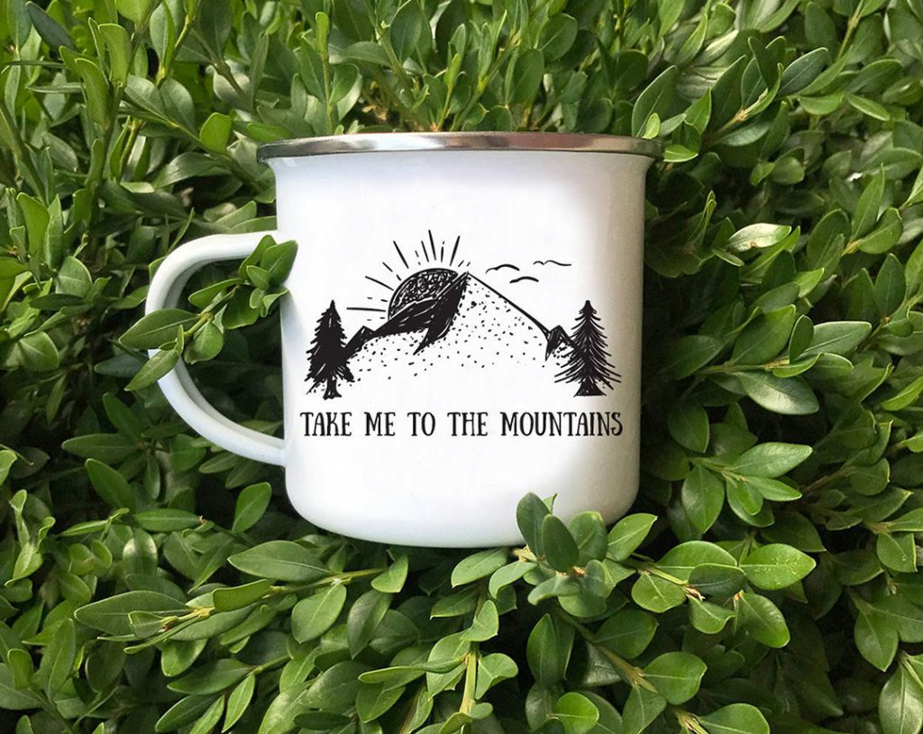 Take me to the mountains camper mug - one of the best travel gifts for her!