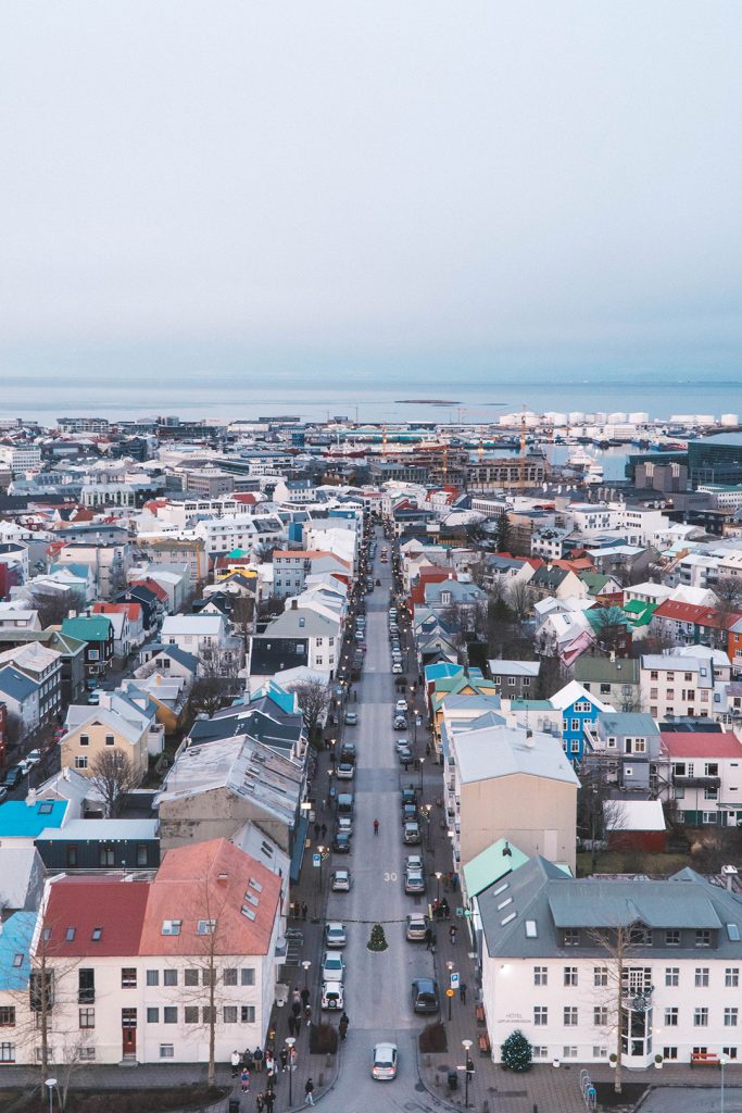 colorful houses of Reykjavik from Hallgrimskirkja