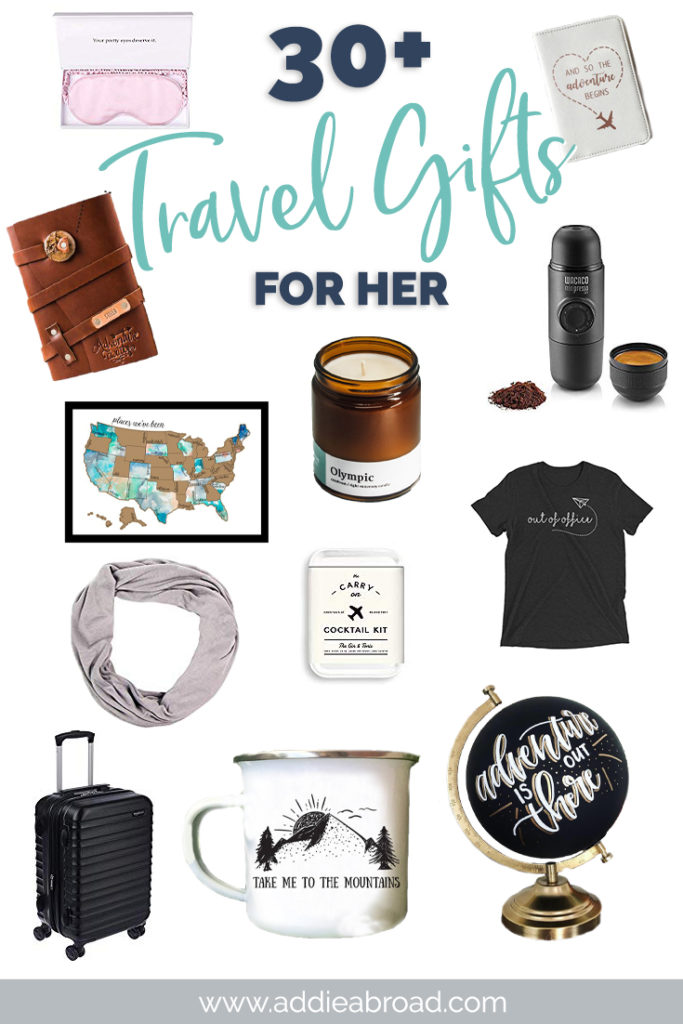 Looking for the best travel gifts for her? You’ve come to the right place. Check out this travel gift guide for unique travel gifts for women, including airplane-themed jewelry, handmade travel gifts, personalized travel gifts, tickets, travel gift boxes, and more! Click through to read. #travel #christmas #travelgifts #travelgiftguide #travelgiftsforher