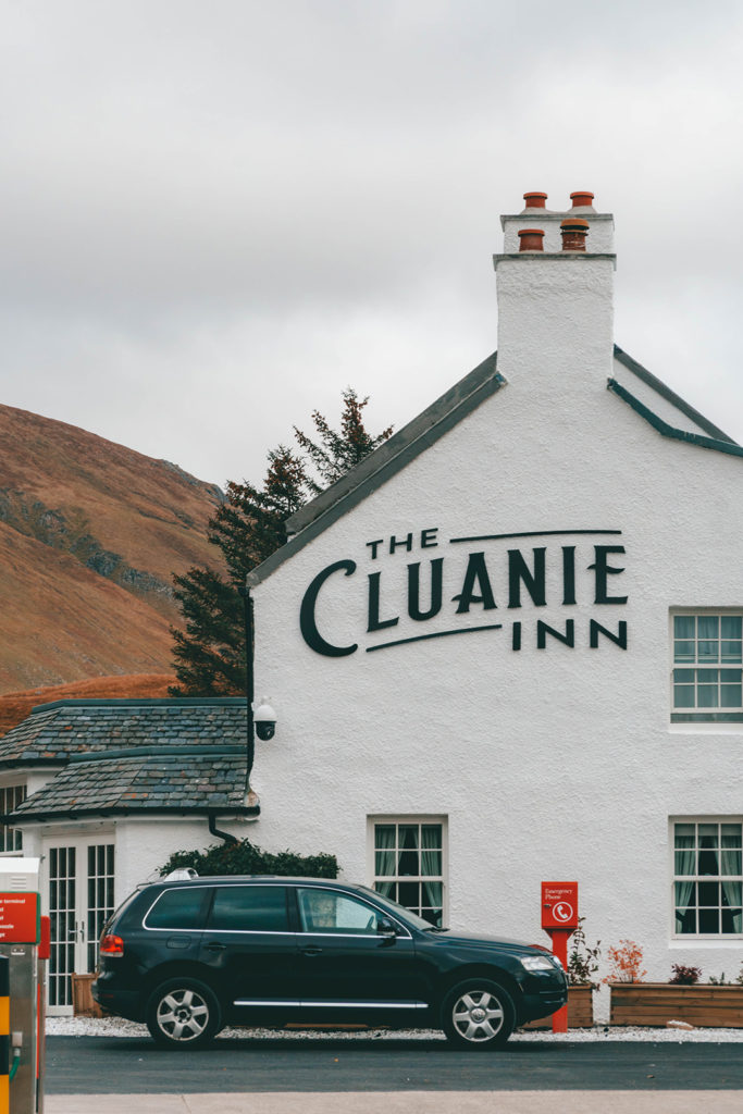 the outside of the cluanie inn