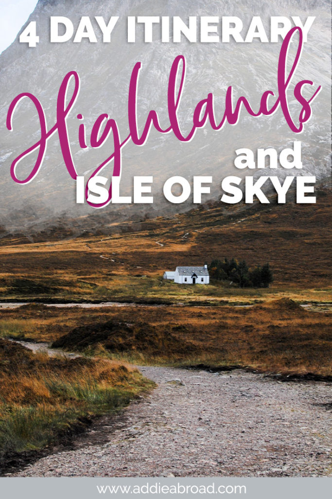 Visiting Scotland? This 4 day Scottish Highlands and Isle of Skye itinerary will take you to all of the best things to do-both well-known and off-the-beaten-path! #scotland #travel #isleofskye