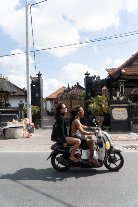 a picture of a motorbike on a road in bali