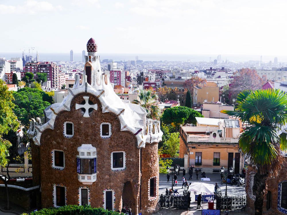 Park Guell View Barcelona Spain