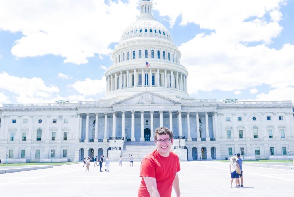 Daniel in front of the Capitol Building, Washington DC