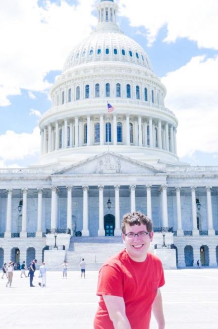 Daniel in front of the Capitol Building, Washington DC