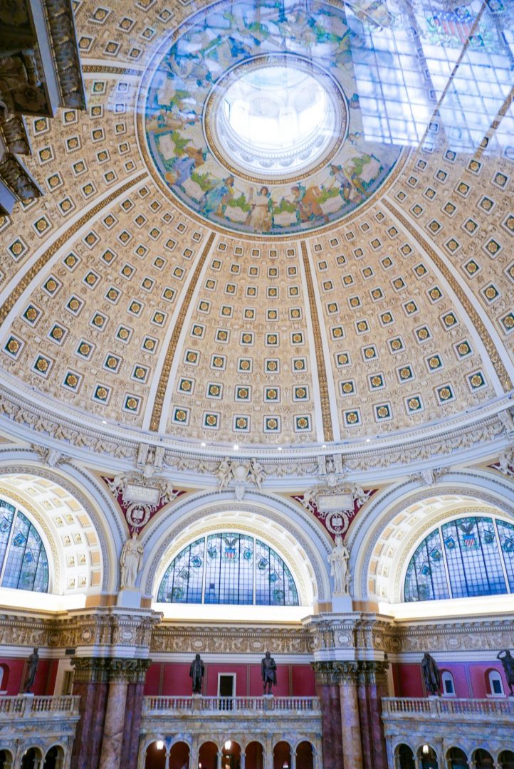 Ceiling of the Reading Room in the Library of Congress, Washington DC