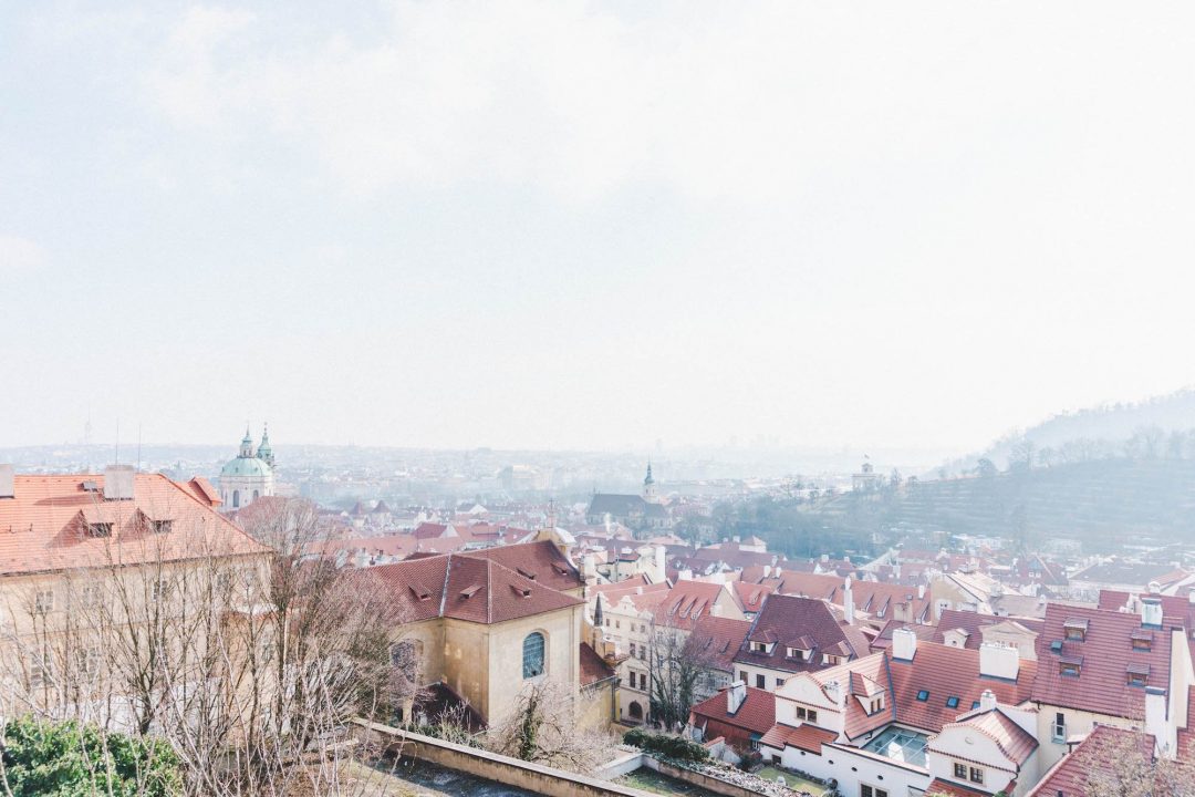 The view over the city of Prague from Prague Castle