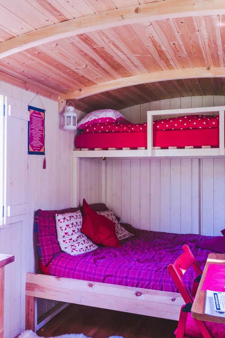 the beds in a Herdwick Hut, Lake District Glamping