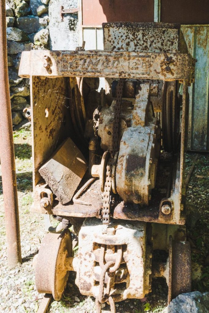 Mining equipment at the Miniere Darzo