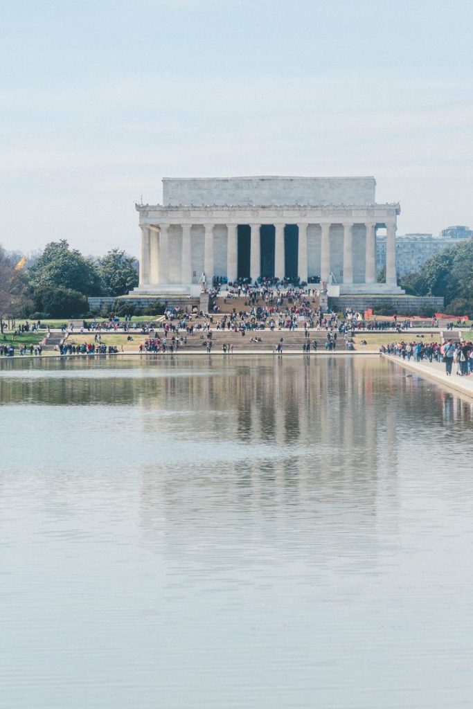 The Lincoln Memorial from the opposite end of the Reflecting Pool on the National Mall