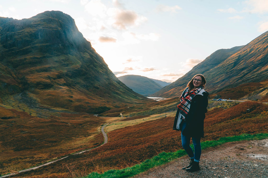 Addie standing in front of Glencoe