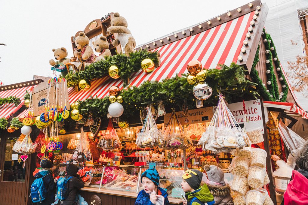a christmas candy stand at the nuremberg children's christmas market