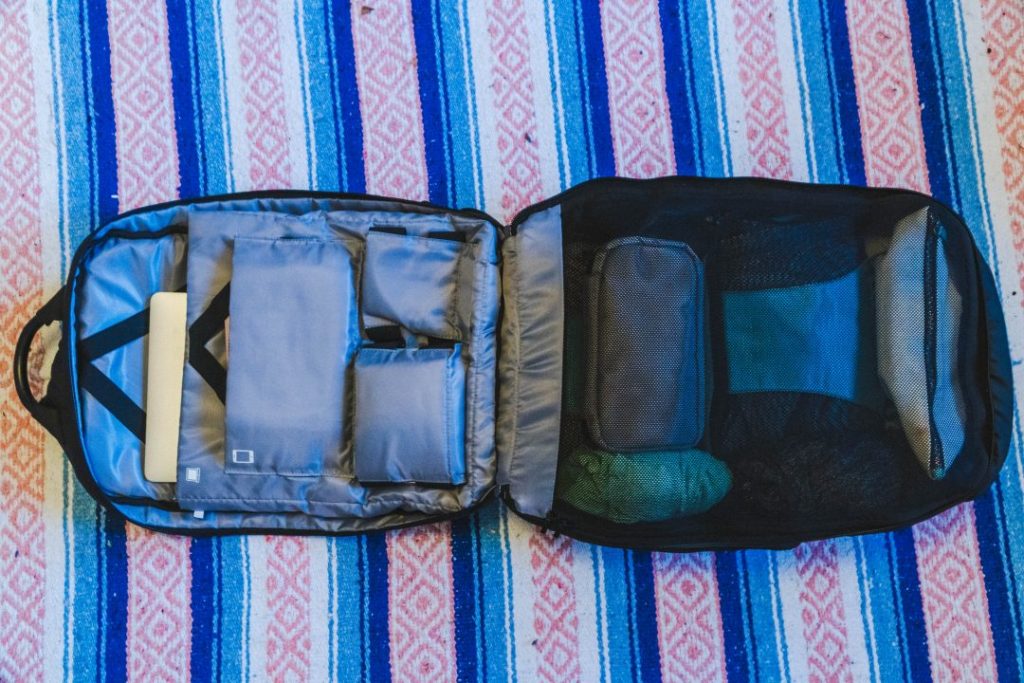 the nayosmart almighty backpack opened all the way