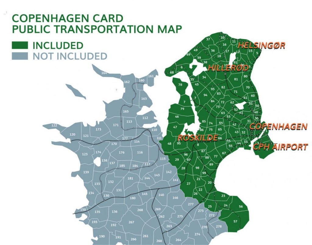 Copenhagen Card Public Transportation Map