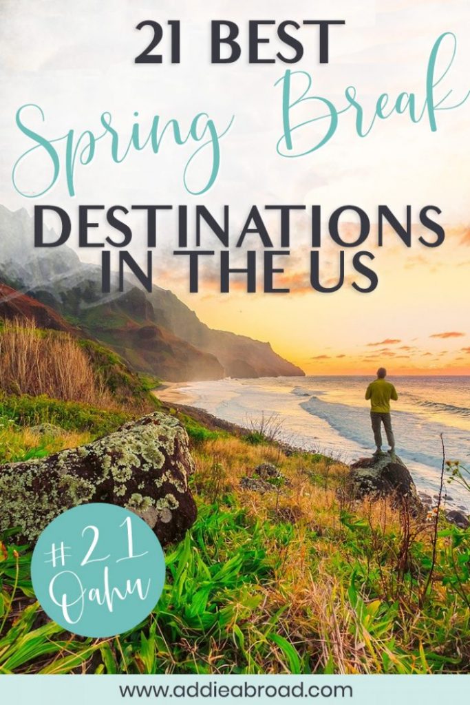 Are you looking for some great spring break travel ideas? These 21 places are the best spring break destinations in the US! So tick some things off your bucket list by visiting Hawaii, California, and other amazing spots in the United States! #springbreak #travel