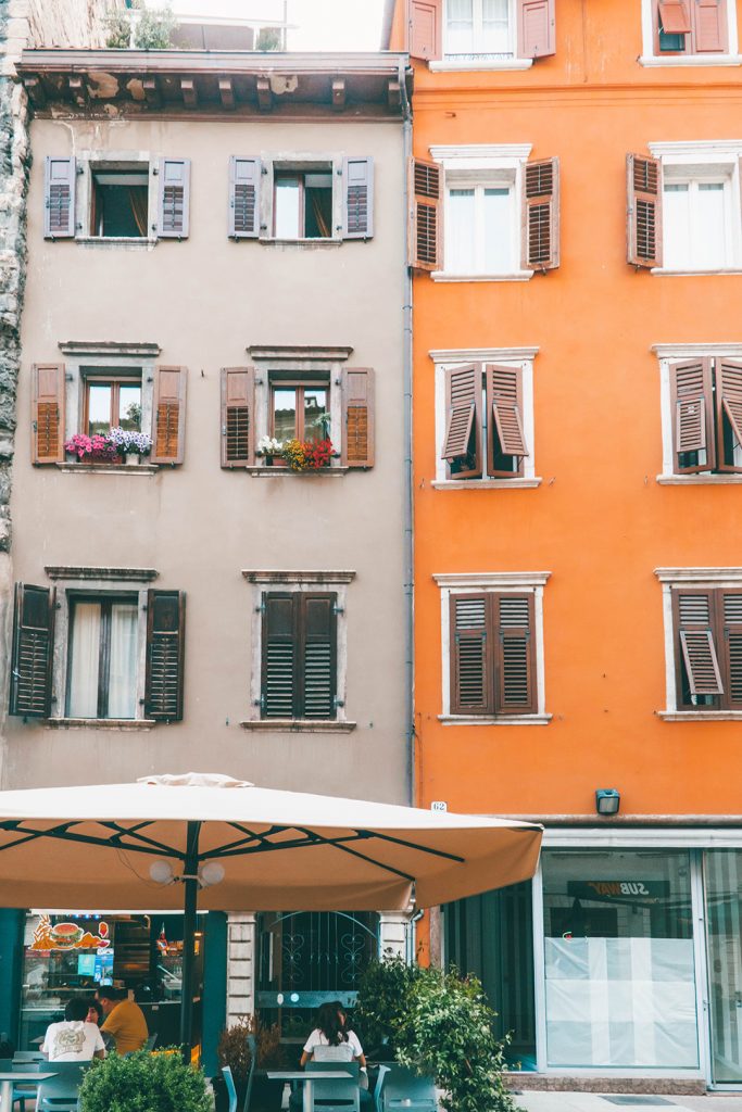 colorful buildings in trento, italy