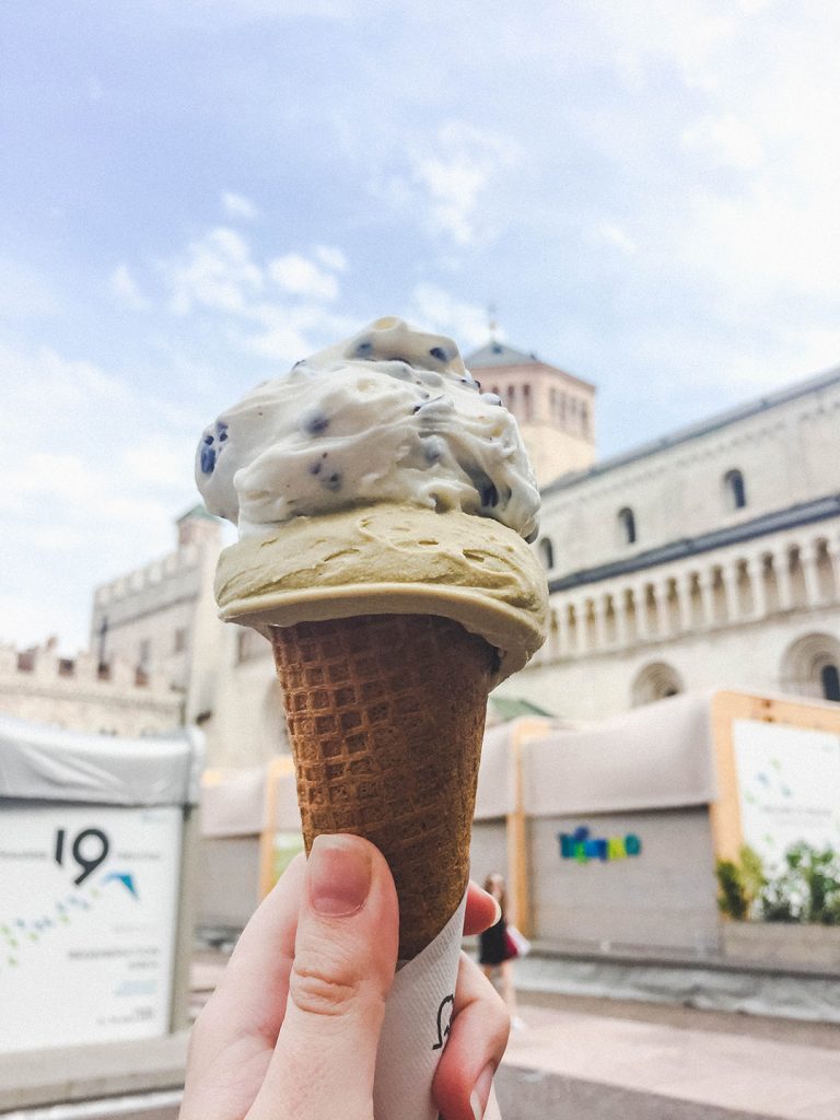delicious gelato in the main square of trento, italy - visit trentino