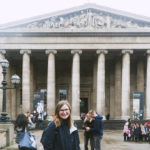 addie standing in front of the british museum